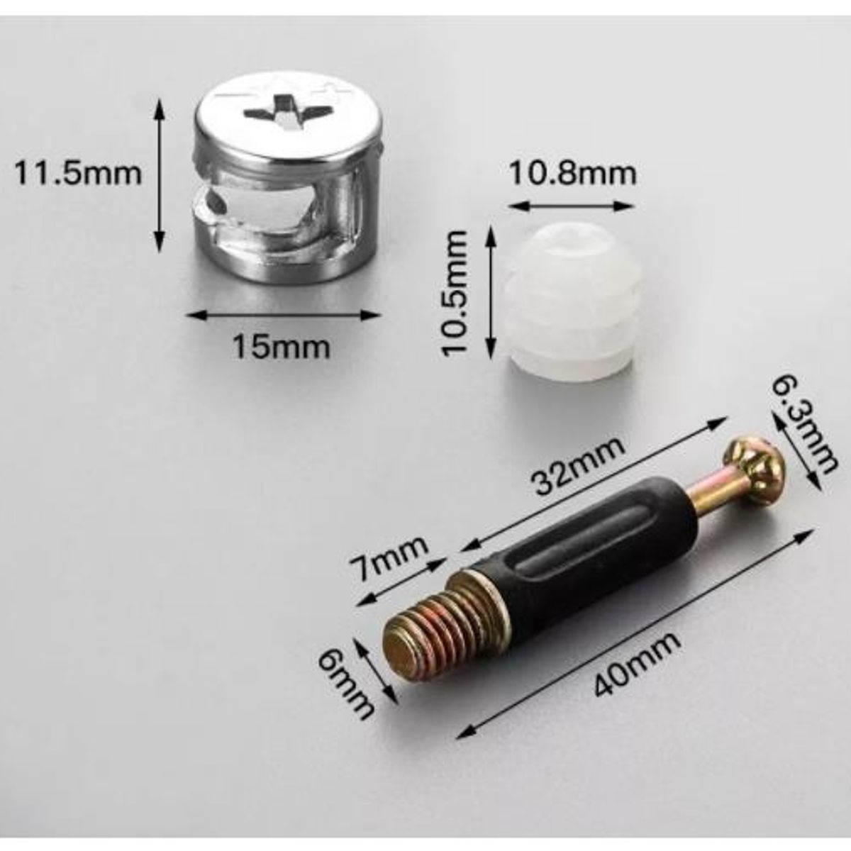 KUANGYE - Tornillo Minifix O Mini Fix 40mm 100 Unidades - Pernos