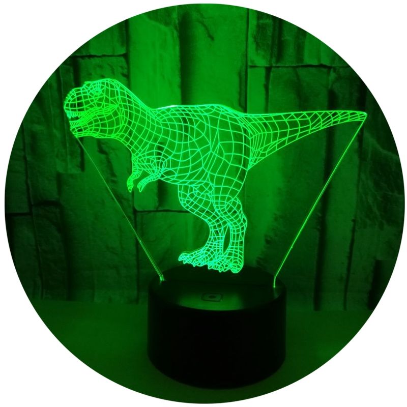 KUANGYE - Lampara Led Ilusion 3d Dinosaurio T-rex Tiranosaurio Rex