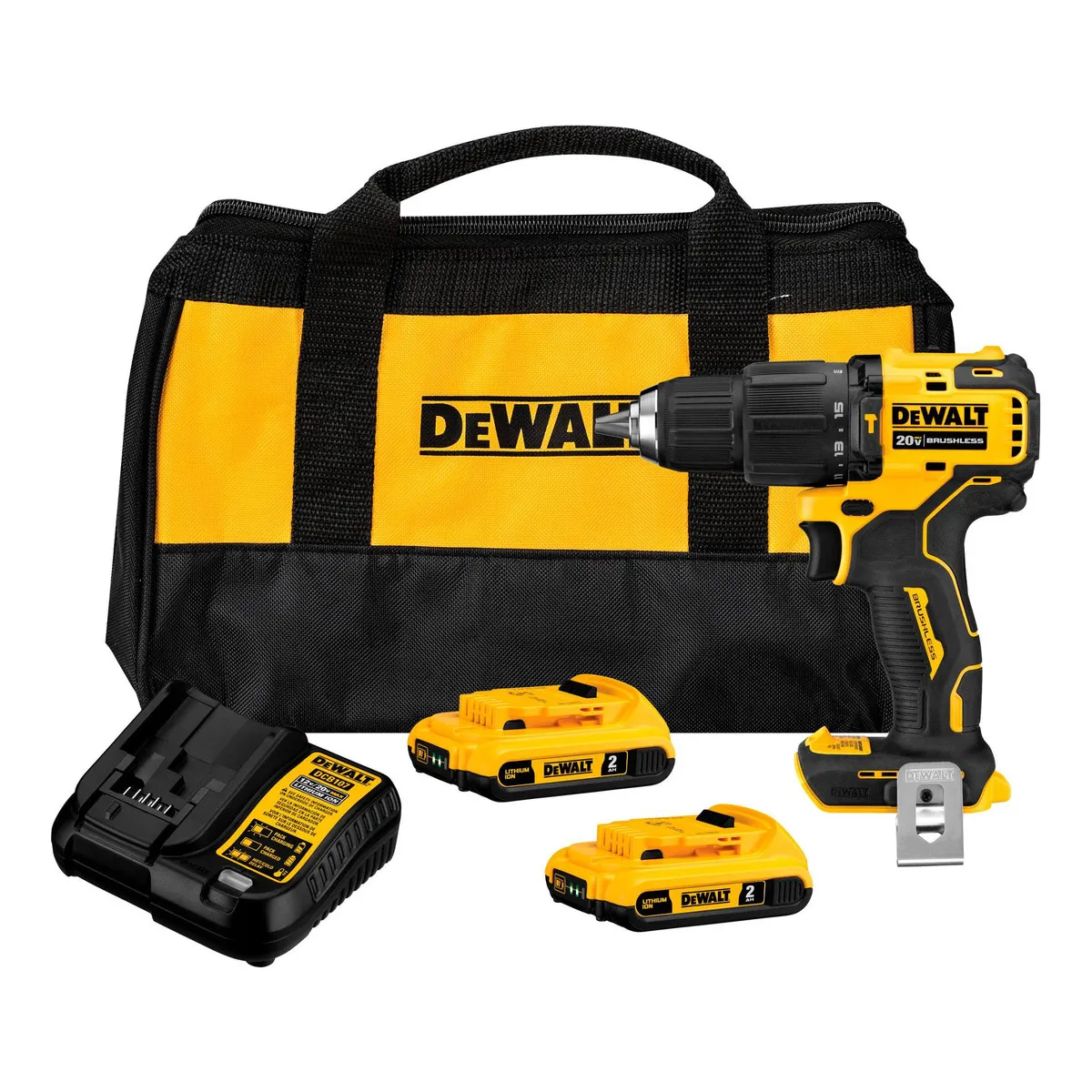 DEWALT - Taladro Percutor Atomic 1/2' 20v + 2 Bat Dewalt Dcd709d2-b2.