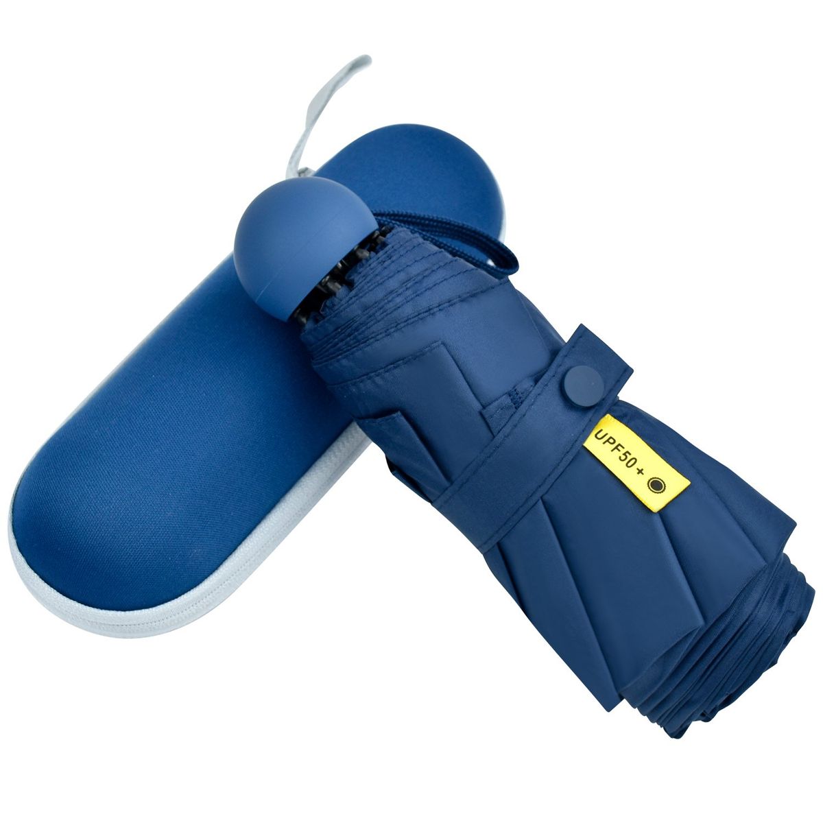 AIZO - Azul marino 8 Huesos Paraguas Mini Sombrilla De Bolsillo