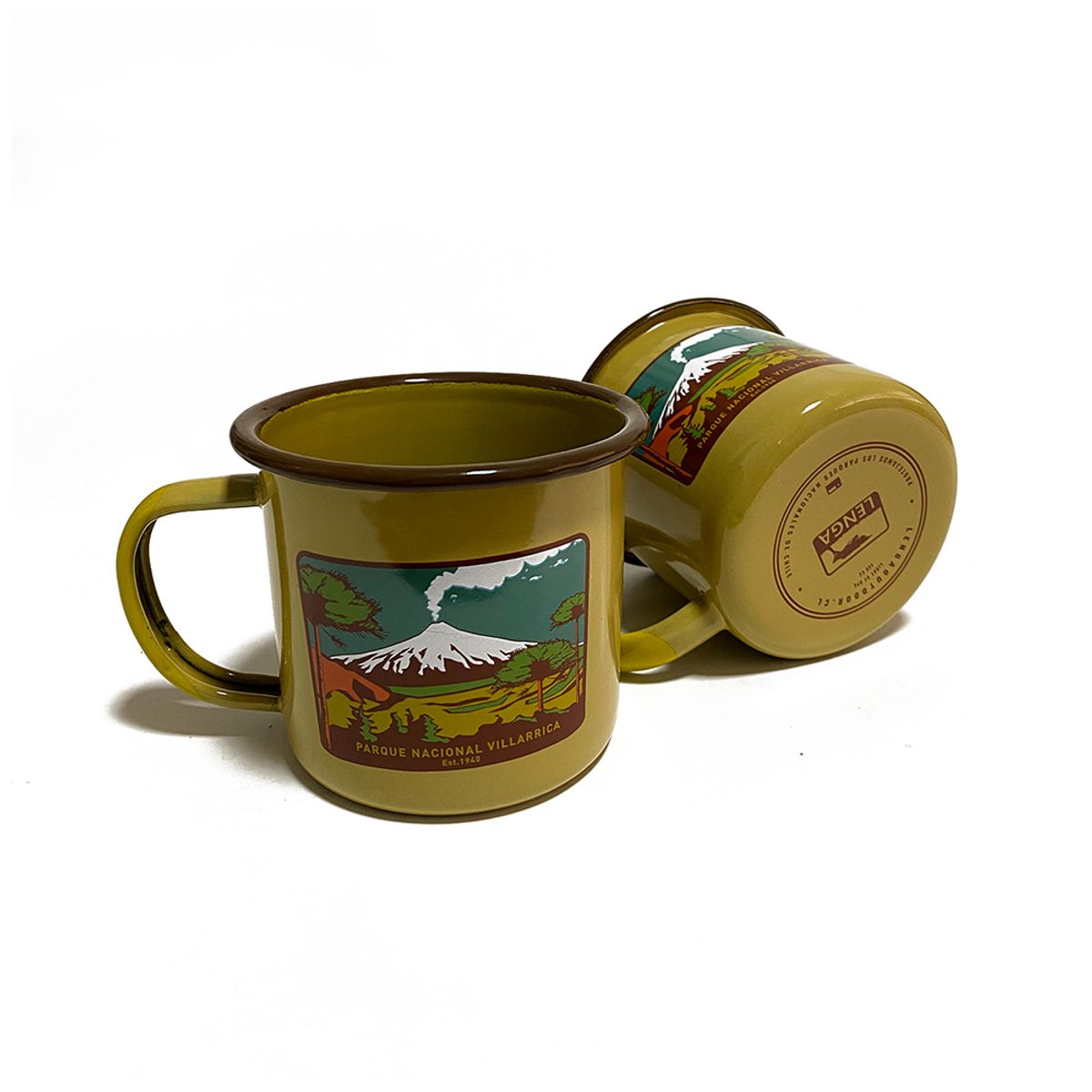 LENGA - Tazón Mug Acero Esmaltado Parque Nacional Villarrica 330ml