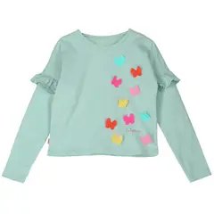 CALPANY - Polera Niña Butterfly Verde Claro