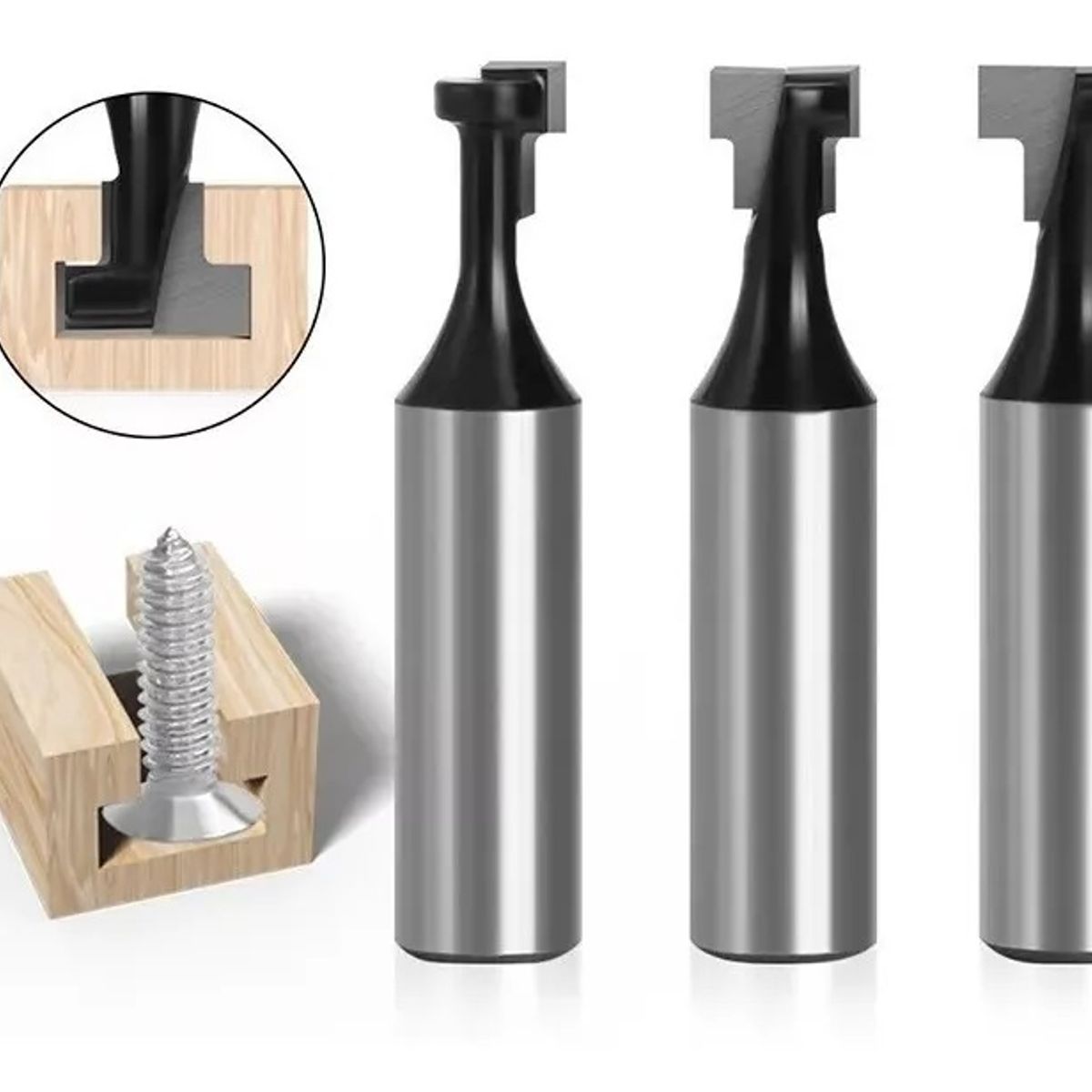 GENERICO - Fresa Tipo T Para Pernos Anclaje 3un 3 Medidas Toma ½