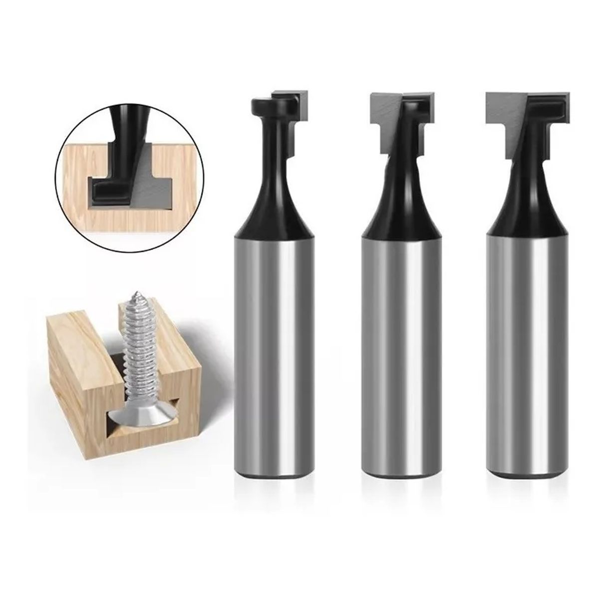 GENERICO - Fresa Tipo T Para Pernos Anclaje 3un 3 Medidas Toma ½