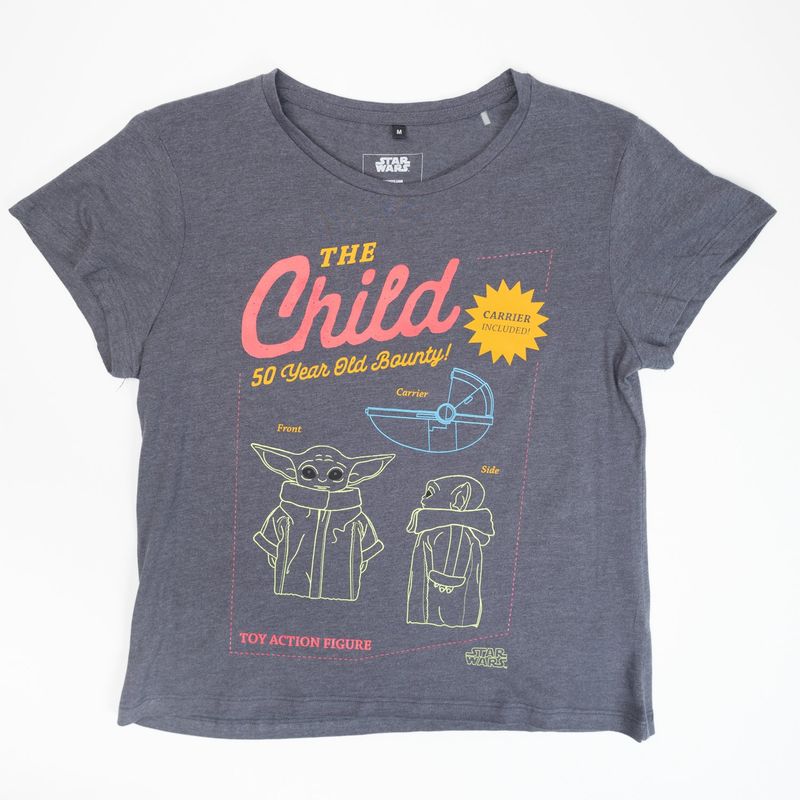 STAR WARS Polera Mujer YOU Star Wars Grogu Colors Gris