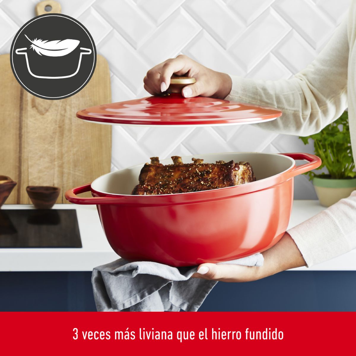 TEFAL - Olla Cocotte Ovalada Air 30x23 cm