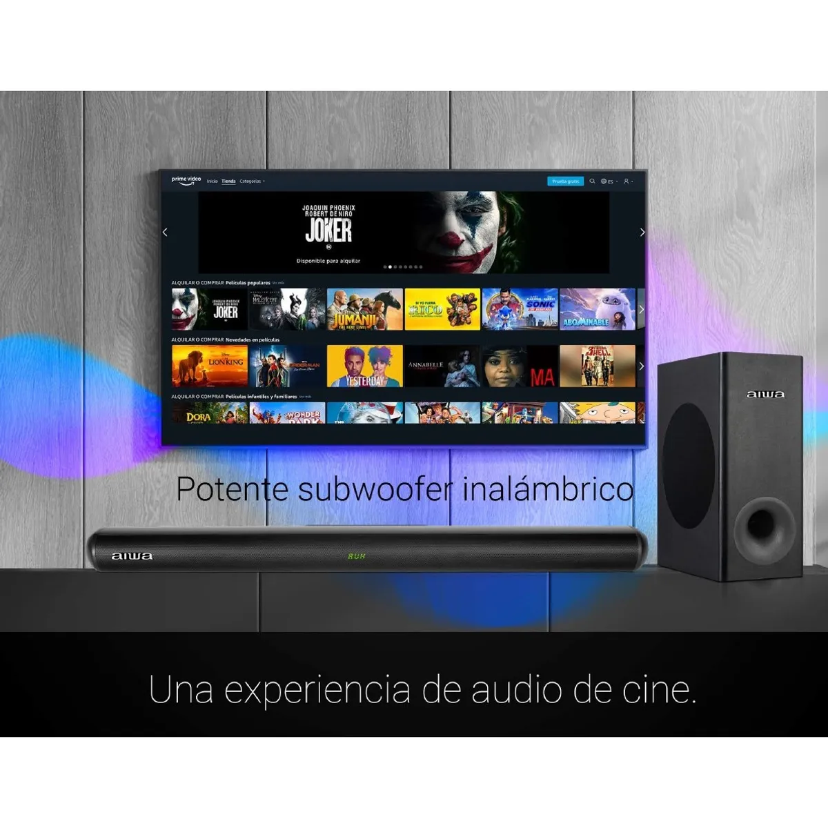 AIWA - Soundbar Parlante Tipo Barra con subwoofer AWSBH21WW