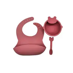 SISU KIDS - Set Alimentación de Silicona Rosa