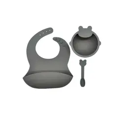 SISU KIDS - Set Alimentación de Silicona Gris