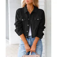 BLWOENS - Chaqueta vaquera para mujeres - Negro