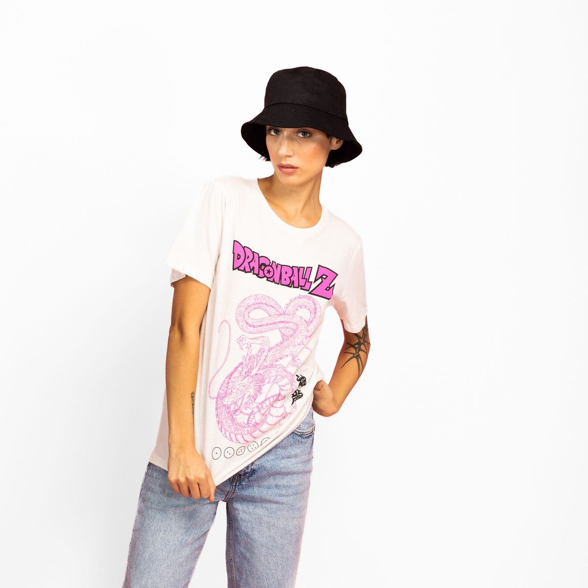 DRAGON BALL - Polera Mujer YOU Dragon Ball Shenglong Blanco