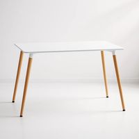 Mesa Rectangular de Comedor - Blanca 120x80 cms
