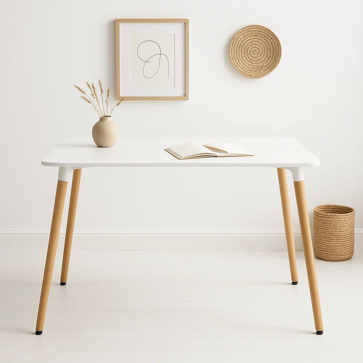 KLIK - Mesa Rectangular de Comedor - Blanca 120x80 cms KLIK