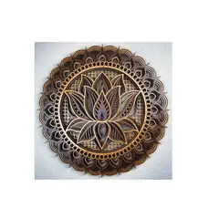 GENERICO - Mandala Circular De Madera Estilo Floreado