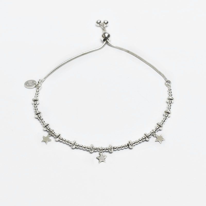 ROSETT - Pulsera pellet con rombos diamantados y estrellas