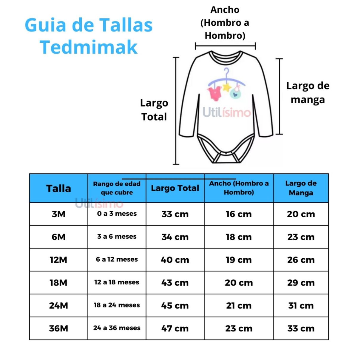 TEDMIMAK - Pack 5 Body Bebe Niño Tedmimak Algodón Manga Larga Surtido