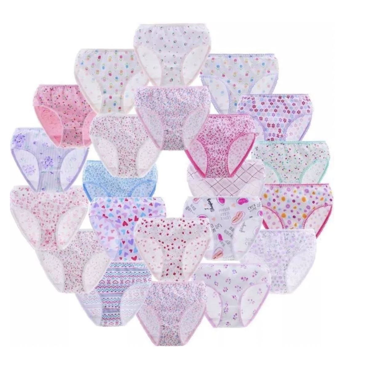 ANNI STAR - Pack 6 Calzon Algodon Estampado Niña/ 100% Algodon….