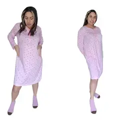 AGW - Pack 3 Camisas De Dormir Mujer Manga Larga Algodon