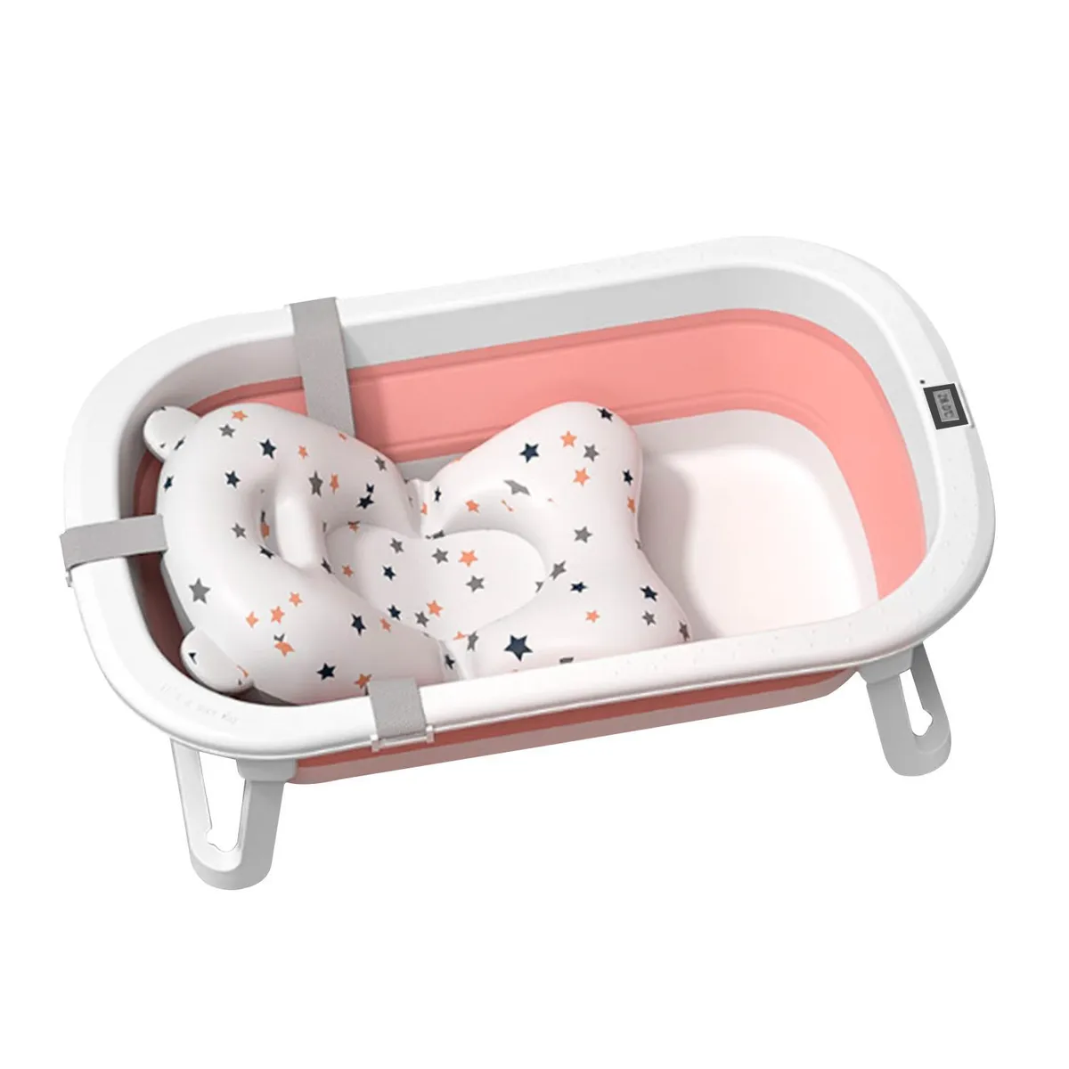 GLOBAL LATIN GROUP - Tina Bañera Plegable Para Bebé, Cojín Y Accesorios - Rosa