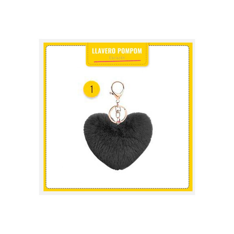FUNSHOP - 1 Llavero Pompón Peludo Para Carteras De Moda - Corazón