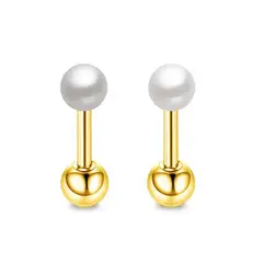 BLWOENS - Aros 18 Kilates Para Bebe Atornillados.