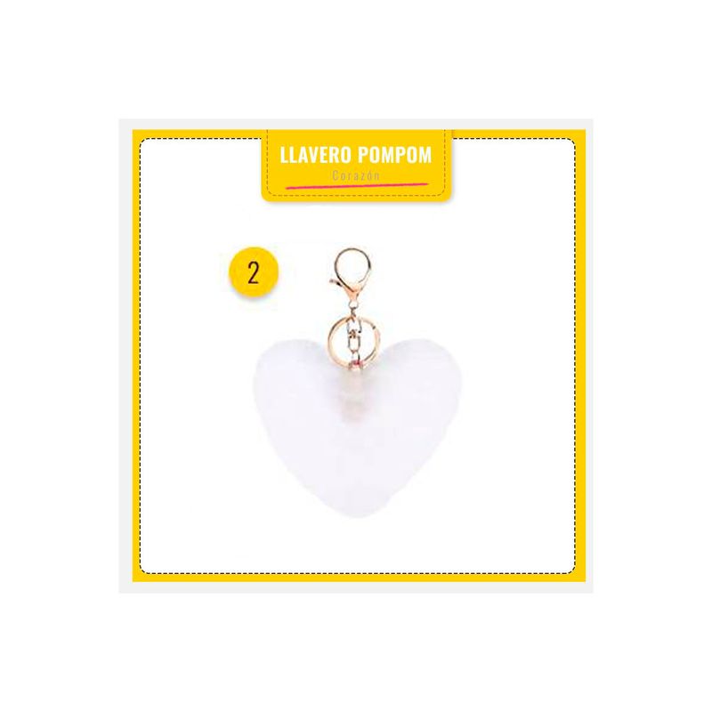 FUNSHOP - 1 Llavero Pompón Peludo Para Carteras De Moda - Corazón