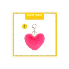 FUNSHOP - 1 Llavero Pompón Peludo Para Carteras De Moda - Corazón