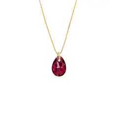 JOYAS MONTERO - Collar Gota de Luz Gold Cristales Genuinos Scarlet