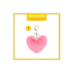 FUNSHOP - 1 Llavero Pompón Peludo Para Carteras De Moda - Corazón