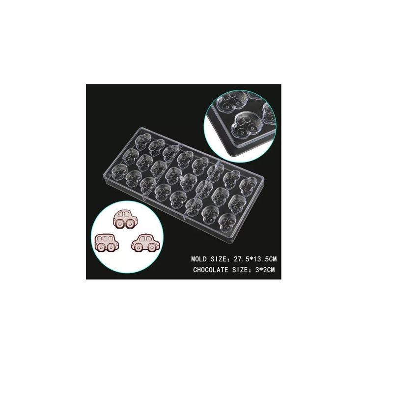 GENERICO - Moldes Policarbonato Molde Para Chocolate Molde Autos 24 Cav