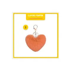 FUNSHOP - 1 Llavero Pompón Peludo Para Carteras De Moda - Corazón