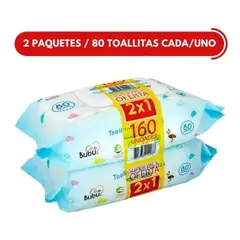 GENERICO - Toallitas Húmedas Bubu Pack Oferta X2 160 Unidades