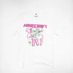 MINECRAFT - Polera Hombre YOU Esqueleto Blanco