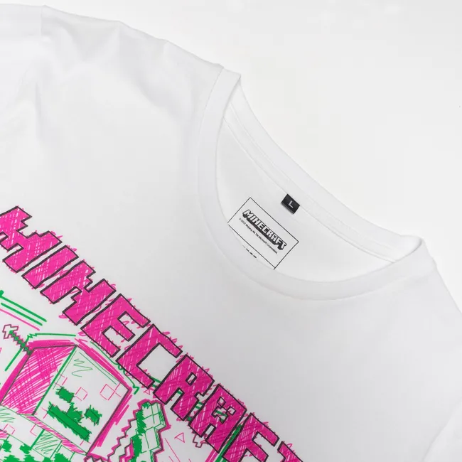 MINECRAFT - Polera Hombre YOU Minecraft  Esqueleto Blanco