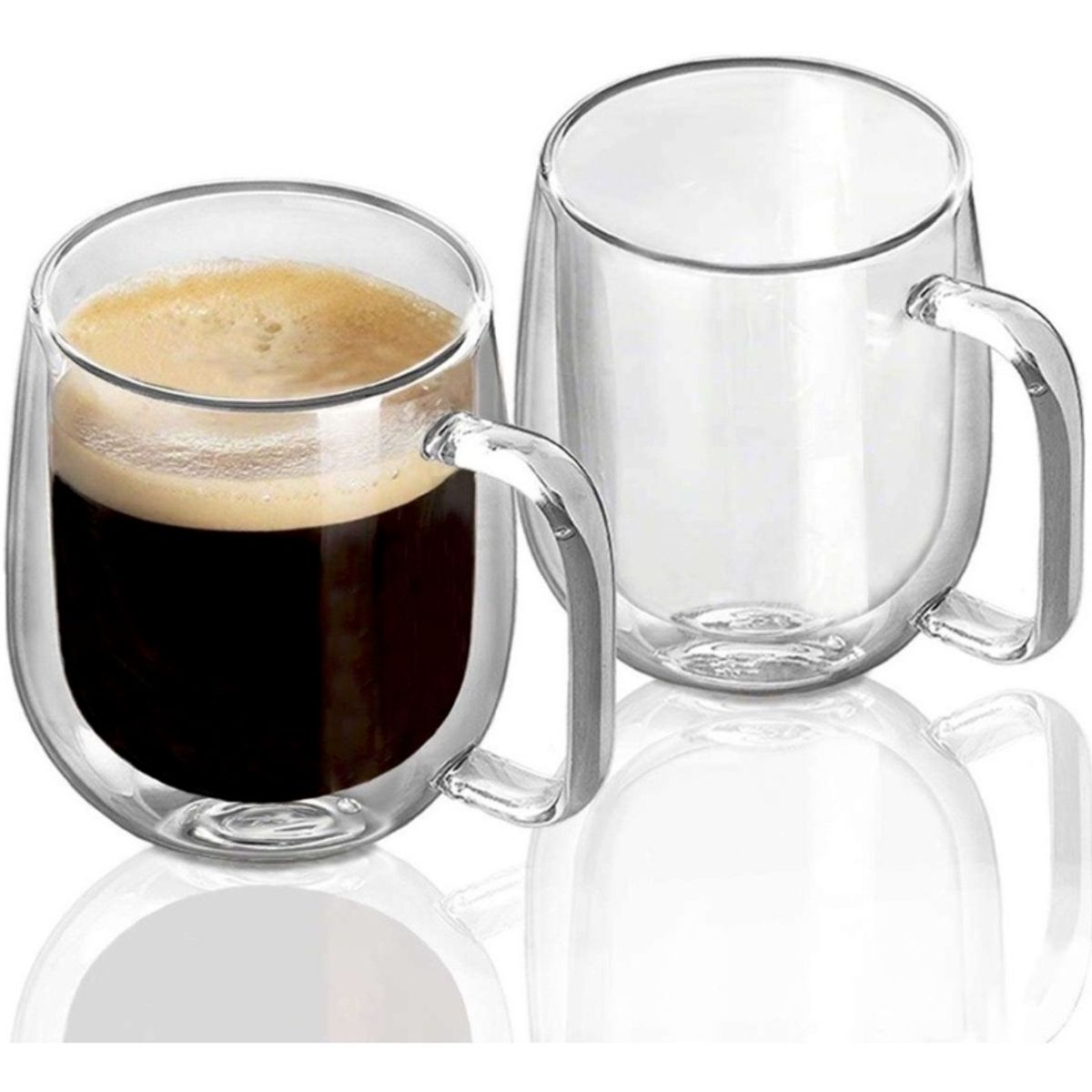GENERICO - Pack 2 Tazas Doble Pared Vidrio 250ml Cafe Te Capuccino…