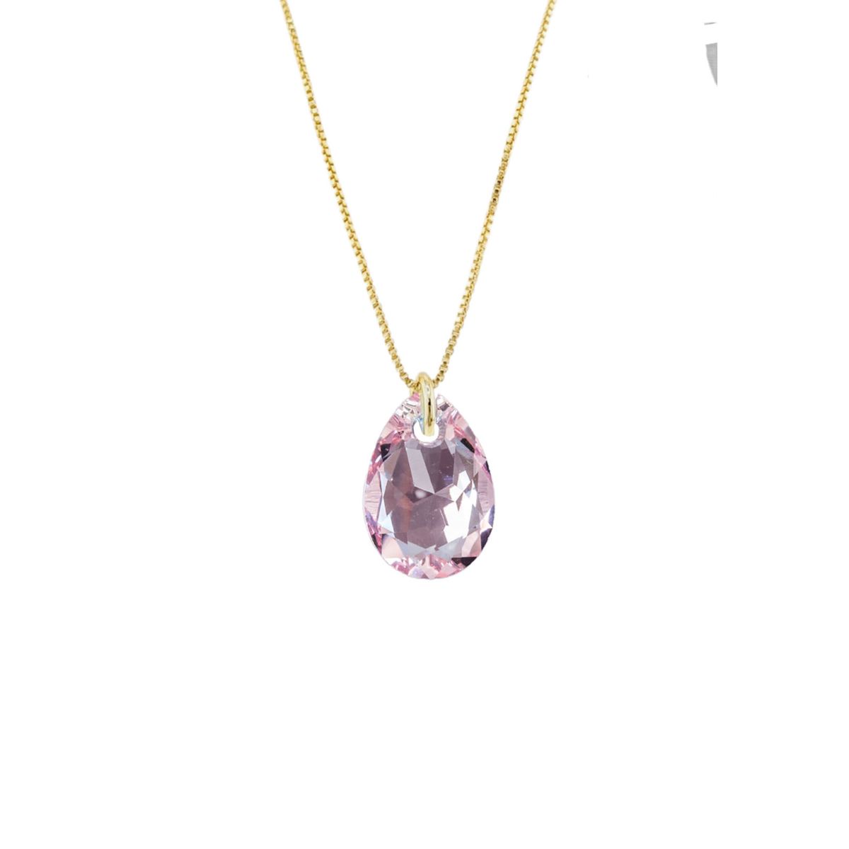 JOYAS MONTERO - Collar Gota de Luz Gold 24K creado con cristales de Swarovski® Light Rose