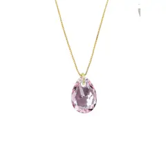 JOYAS MONTERO - Collar Gota de Luz Gold 24K creado con cristales de Swarovski® Light Rose