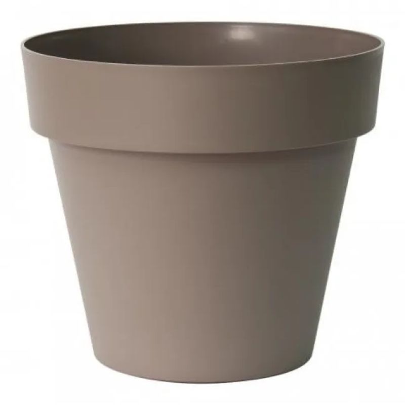EURO3PLAST - Macetero de plástico con plato, 100 cm de diámetro, color Toupé