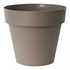 EURO3PLAST - Macetero de plástico con plato, 100 cm de diámetro, color Toupé