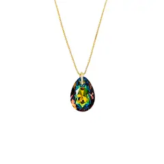 JOYAS MONTERO - Collar Gota de Luz Gold Cristales Genuinos Vitral Medium