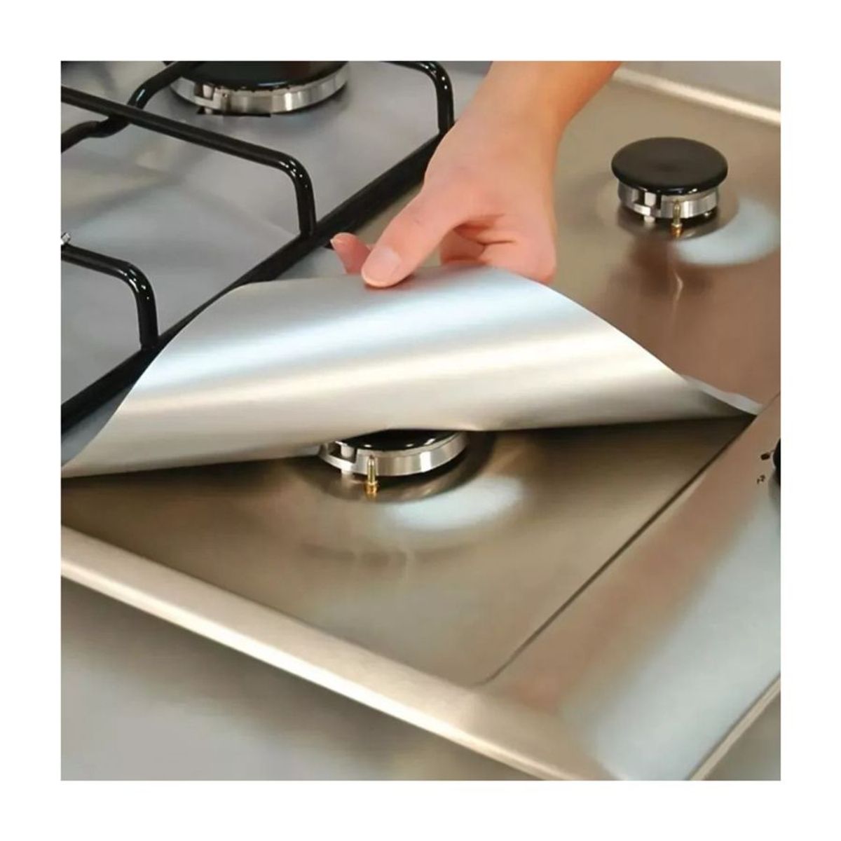 GENERICO - Pack 4 Papel Aluminio Laminas Protector Cocina Estufa Fogón