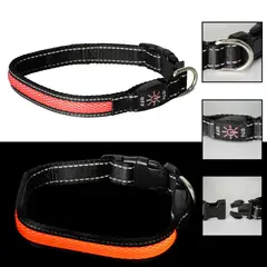 GENERICO - Collar Luz LED 3 modos Luz carga USB Perros Gatos Talla S