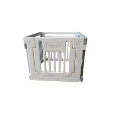 LUMAX - Corral de Seguridad Para Bebes Rectangular Blanco y Gris