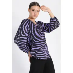 LIOLA - Blusa V Estampado Rosa