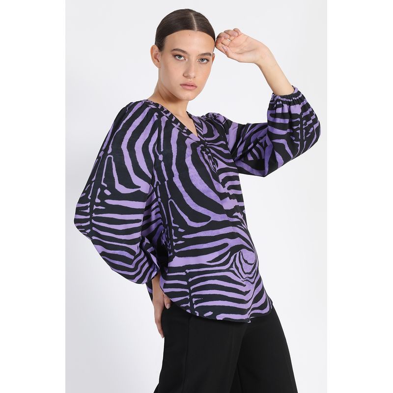 LIOLA - Blusa V Estampado Rosa Liola
