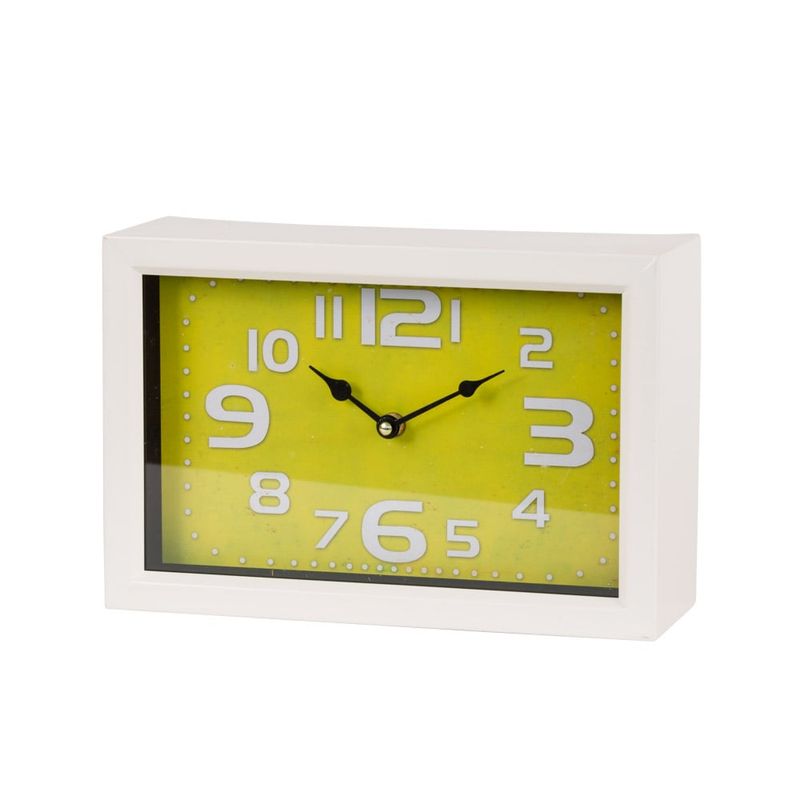 GENERICO - RELOJ DE PARED 20X30CM CUADRADO BORDE BLANCO BIGHOUSE