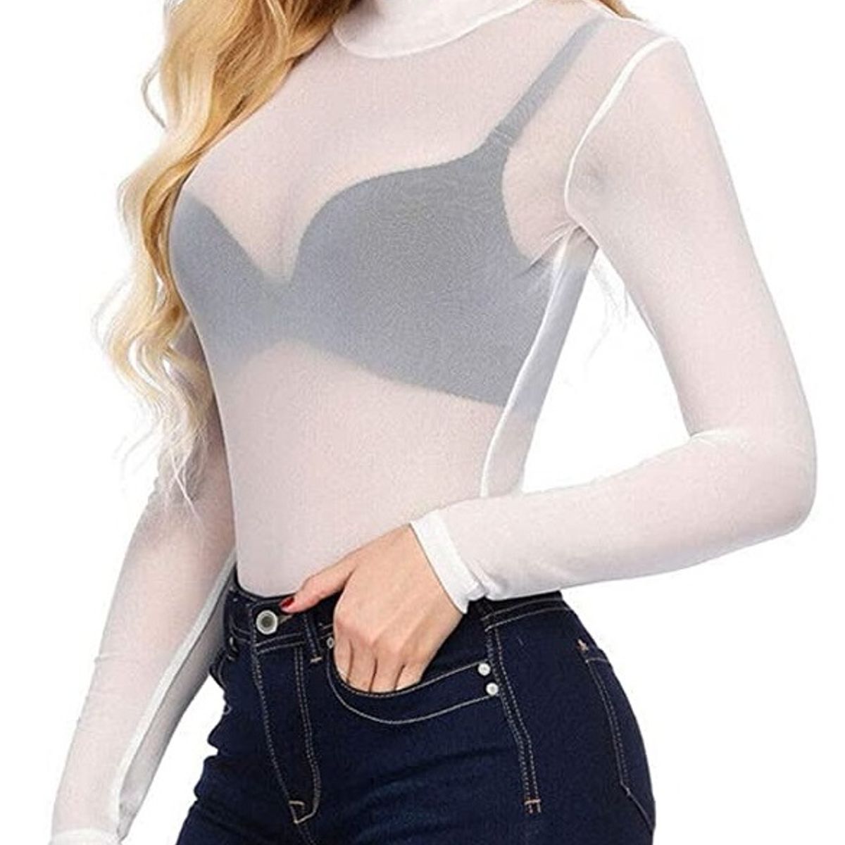 GARSIL - Polera Pantys Tipo Beatle - Camiseta Cuello Alto Para Mujer