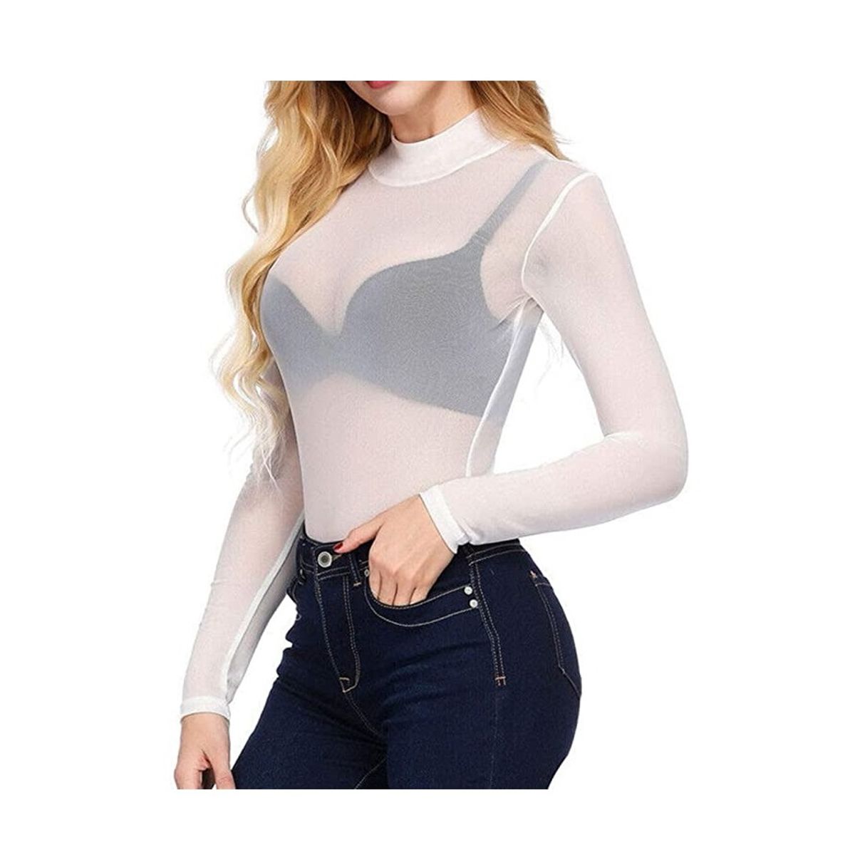 GARSIL - Polera Pantys Tipo Beatle - Camiseta Cuello Alto Para Mujer