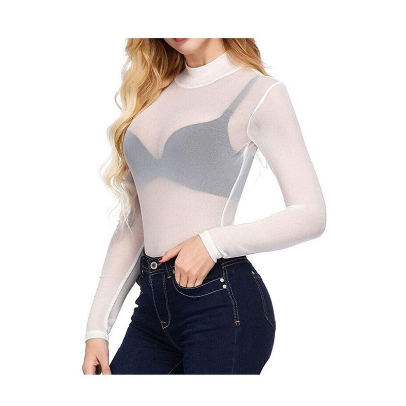 GARSIL - Polera Pantys Tipo Beatle - Camiseta Cuello Alto Para Mujer