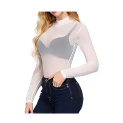 GARSIL - Polera Pantys Tipo Beatle - Camiseta Cuello Alto Para Mujer
